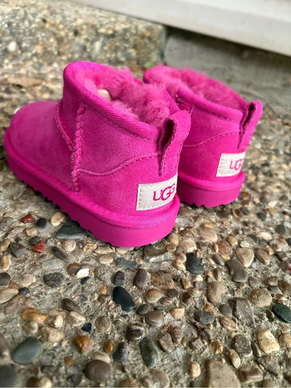 UGG Kids Mini Boot in Hot Pink Suede